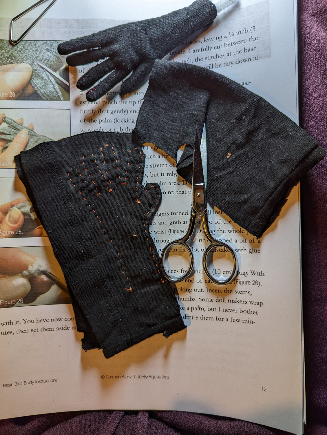 Creating small stuffed hands for Edgar